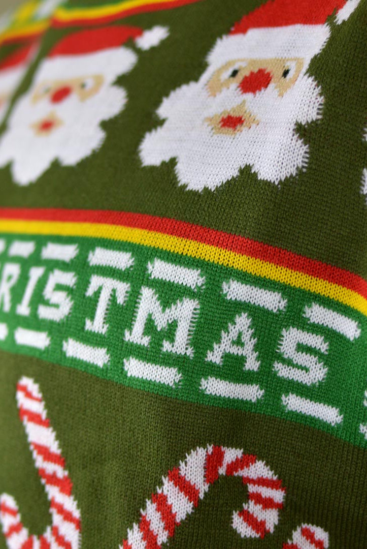 Camisola de Natal Verde Pai Natal e Presentes