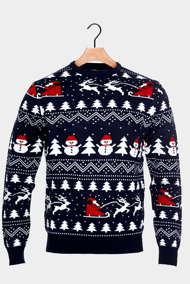 Camisola de Natal Família Árvores, Pai Natal Bonecos