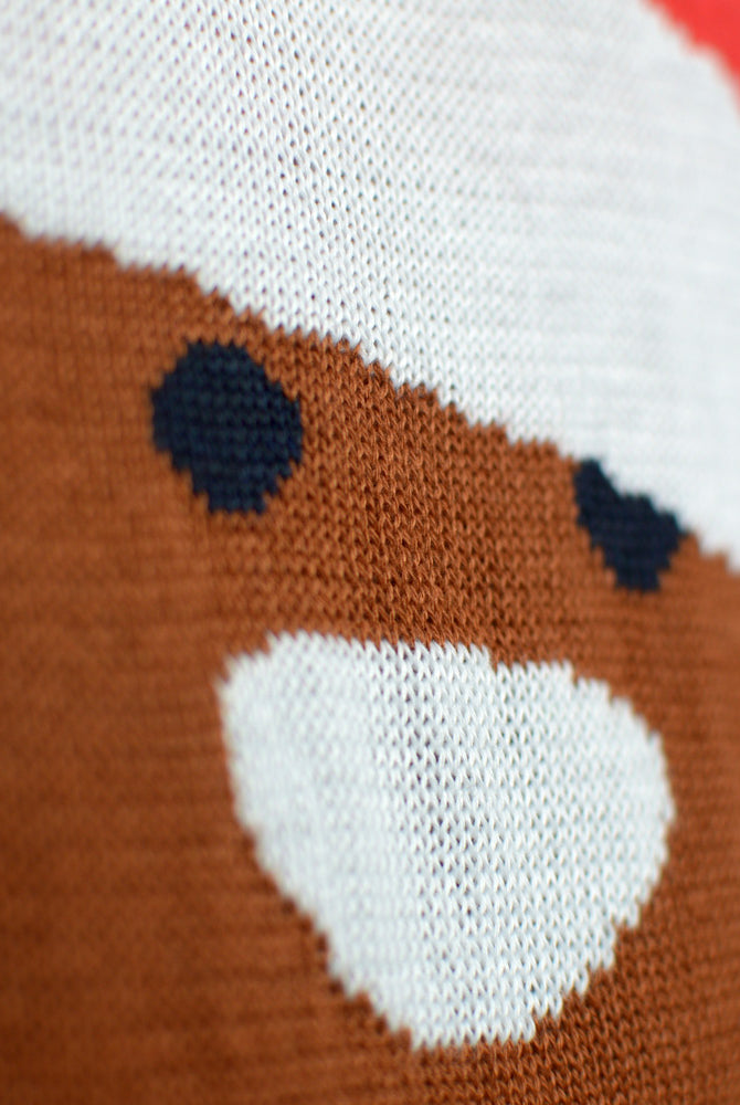 Camisola de Natal para Família Azul Gingerbread detalhe