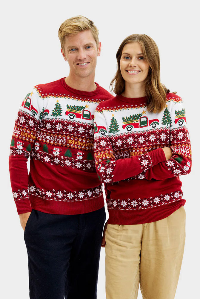 Camisola de Natal para Familia Driving Home Casal