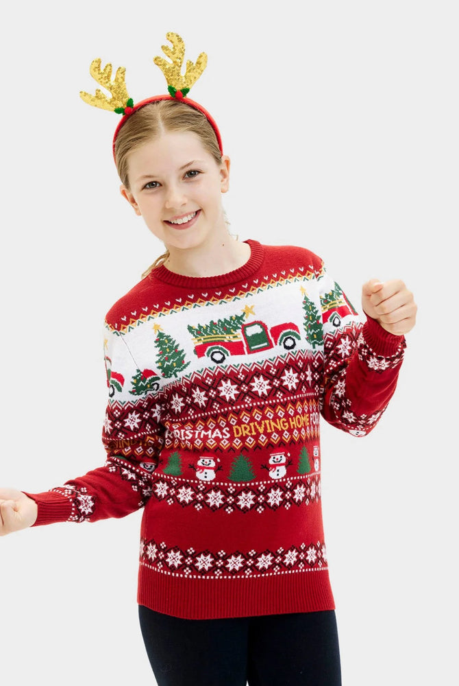 Camisola de Natal para Familia Driving Home Crianças