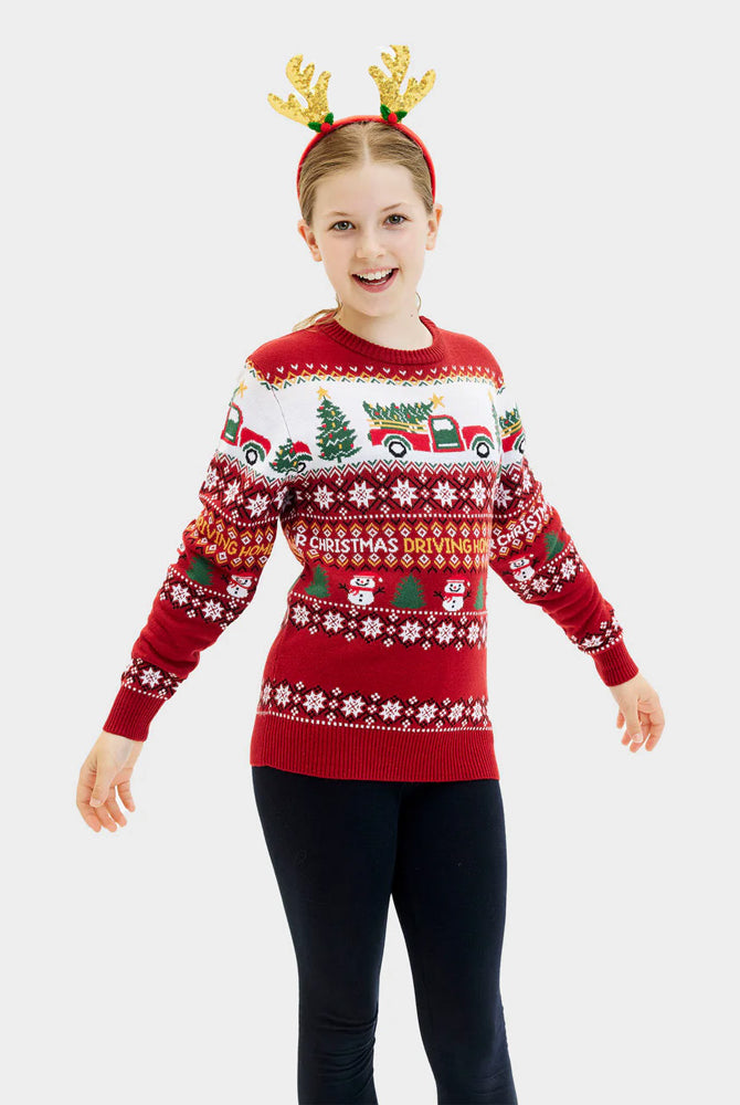 Camisola de Natal para Familia Driving Home Menina