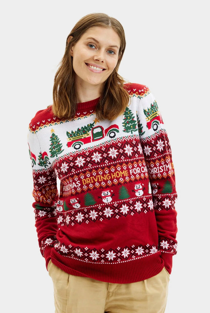 Camisola de Natal para Familia Driving Home Mulher