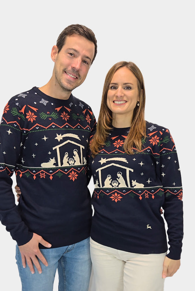 Camisola de Natal para Família Nativity Casal