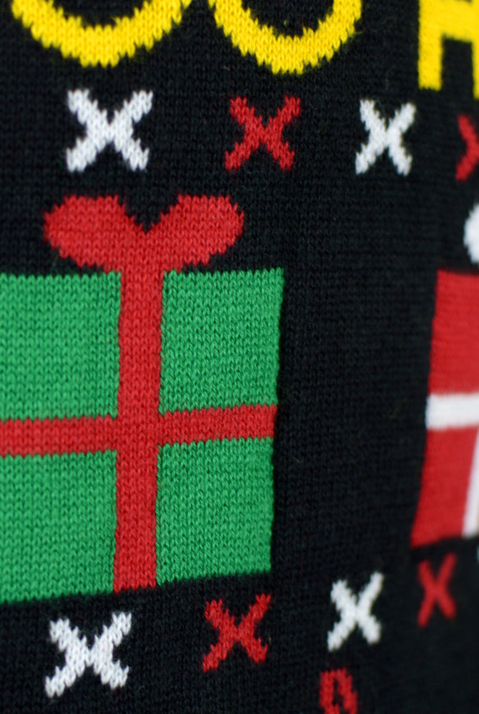 Camisola de Natal Familia Algodão Orgânico Pai Natal Presente Boneco