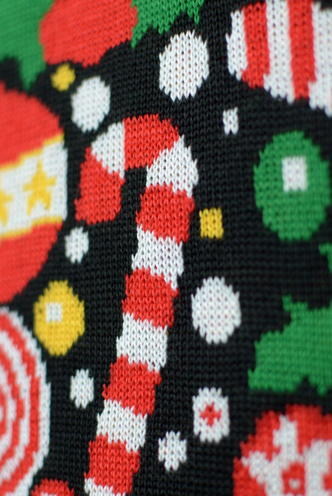 detalhe Camisola de Natal para Família Preta com Árvore de Natal