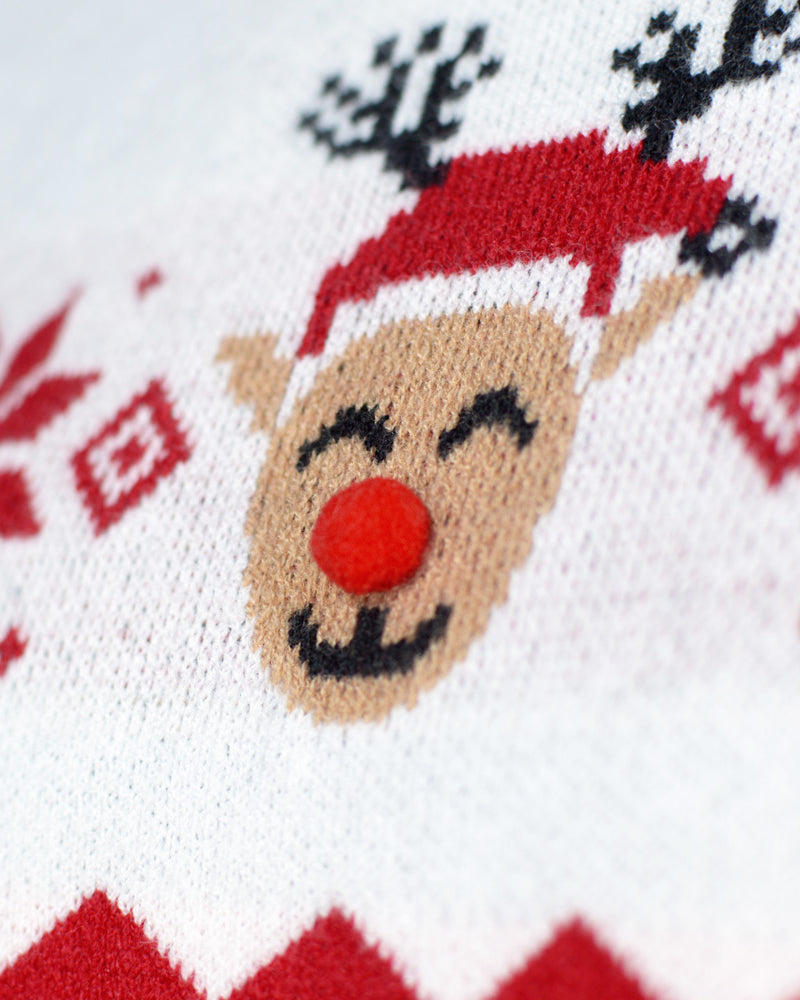 Camisola de Natal para Família com Rena Adorável 3D