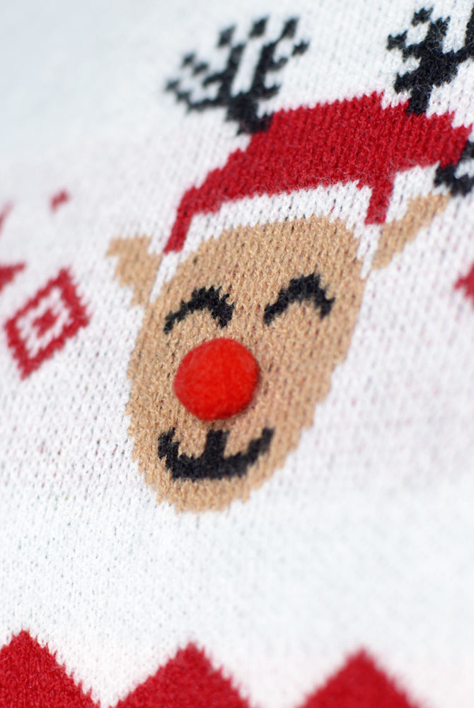 Camisola de Natal para Família com Rena Adorável 3D