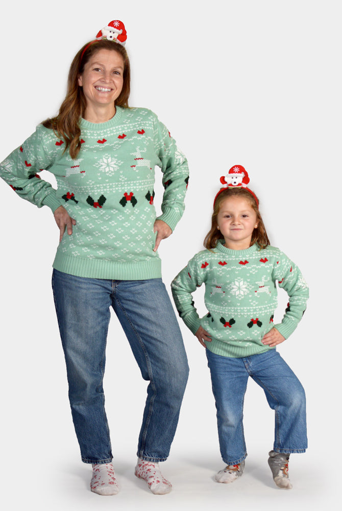 Camisola de Natal Verde para Família Sweet Christmas