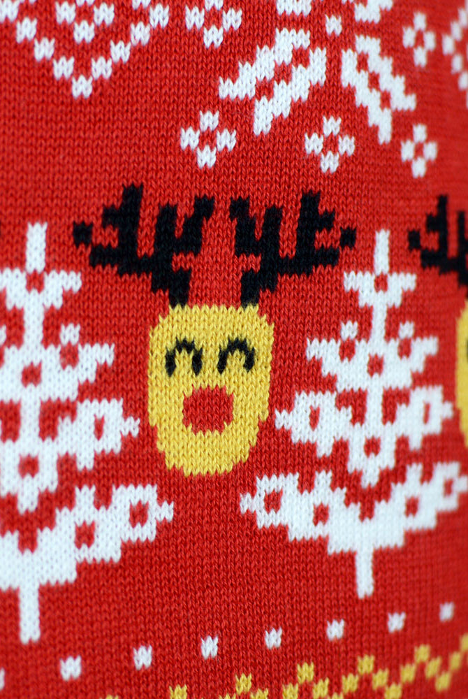 Camisola de Natal Família Neve Vermelha Bonecos Algodão Orgânico Árvores