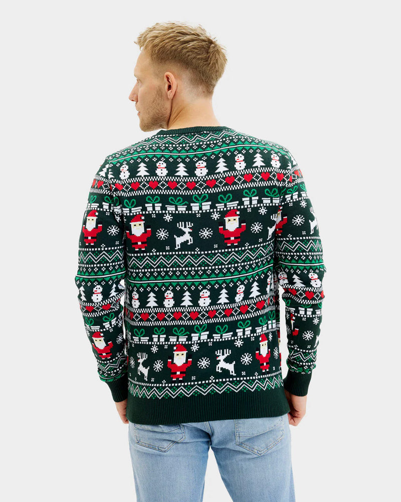 Camisola de Natal Homem Verde em Algodão Orgânico Jolly Christmas