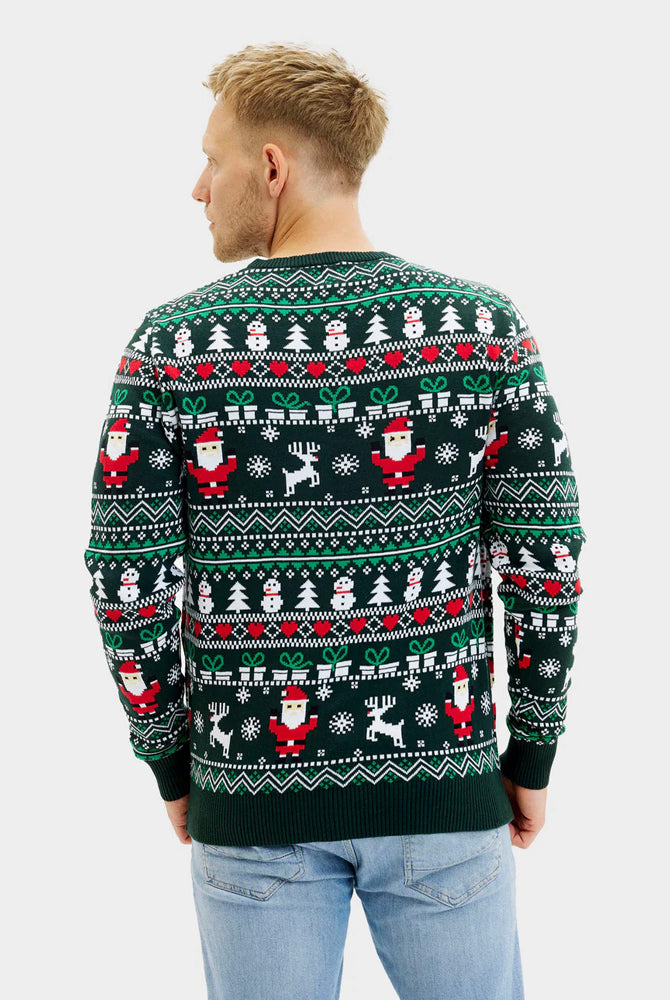 Camisola de Natal Homem Verde em Algodão Orgânico Jolly Christmas