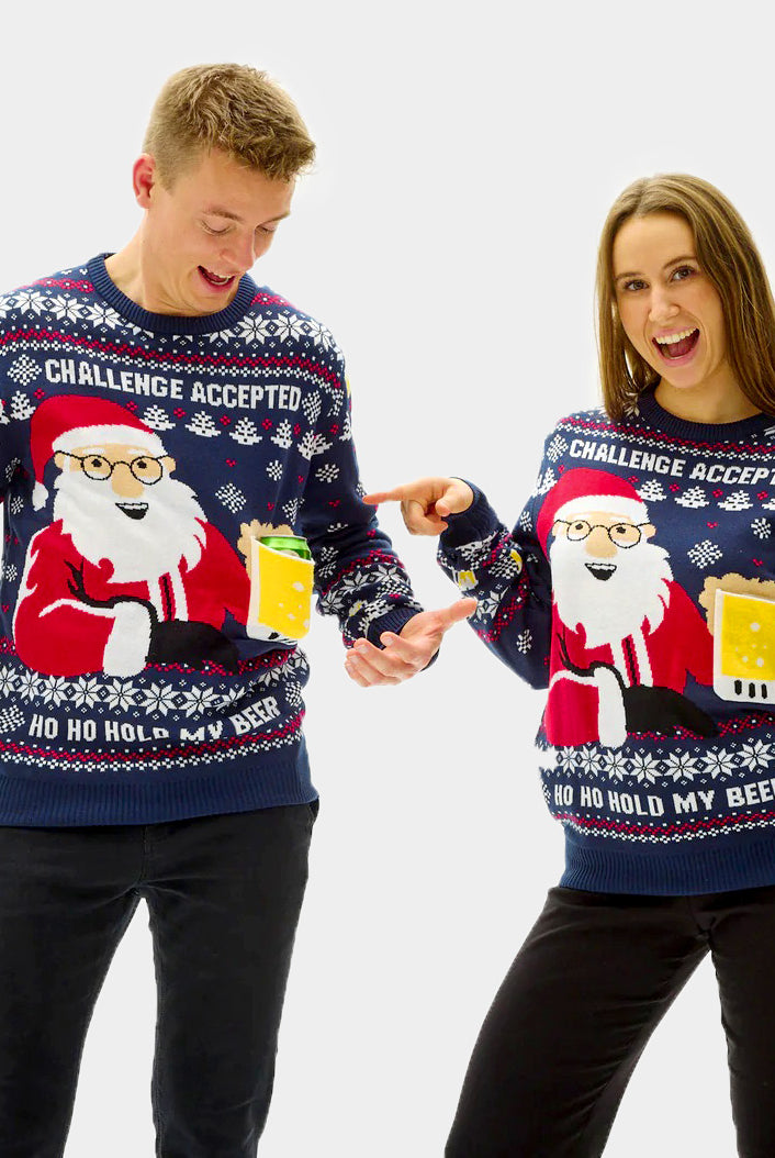 Camisola de Natal para Homem Beer Pocket 3D mulher
