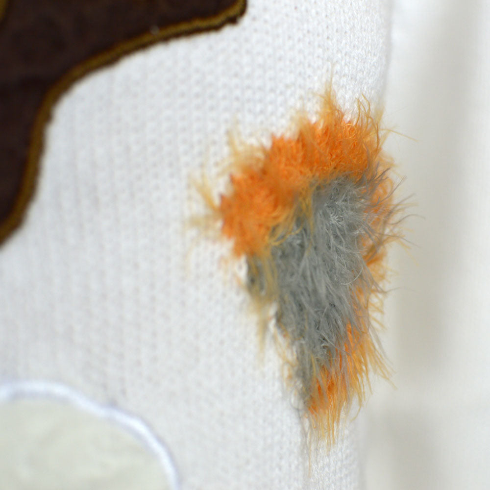 Camisola de Natal Homem Branca com Rena 3D