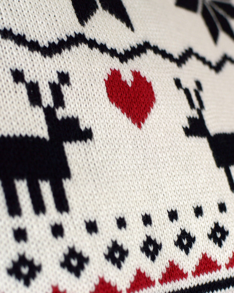 Camisola de Natal Homem Gola Alta Bege Algodão Orgânico Elegante