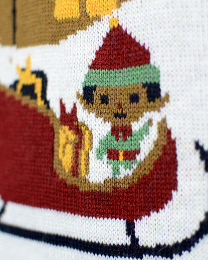 Camisola de Natal para Homem Merry Christmas Luzes LED Azul