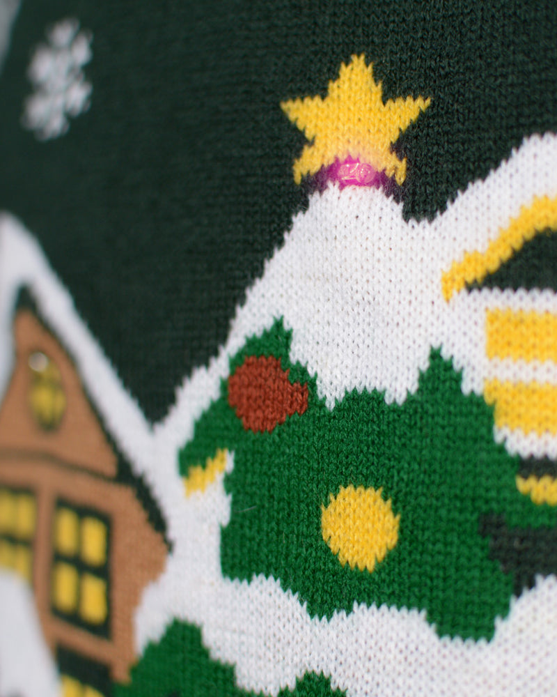 Camisola de Natal Homem com Luzes LED para Santa is Coming to Town