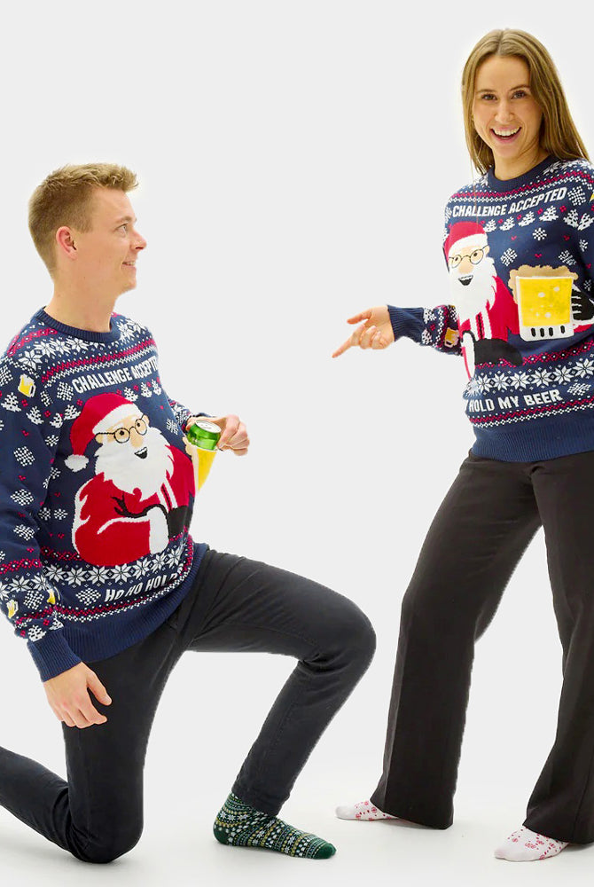 mulher Camisola de Natal para Homem Beer Pocket 3D