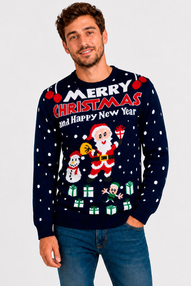 Camisola de Natal Homem Merry Christmas and Happy New Year