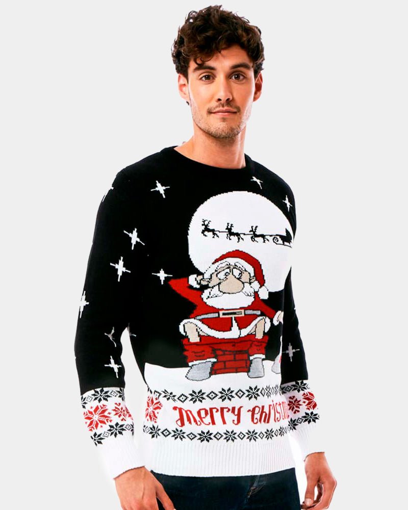 Camisola de Natal para Homem Pai Natal Descarregando