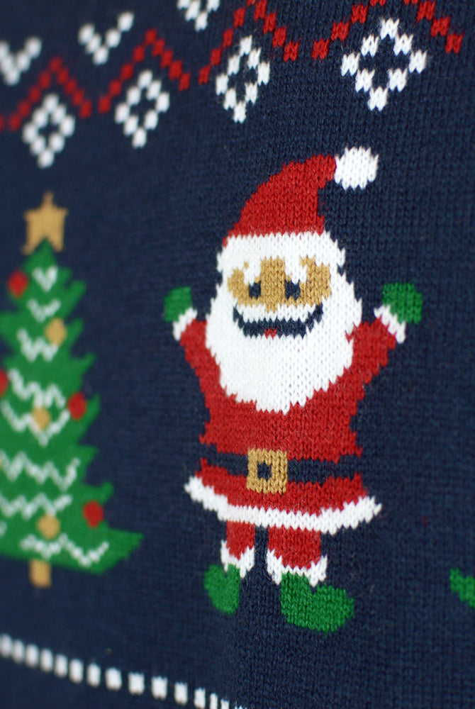 Camisola de Natal Cárdigan Homem Azul y Vermelha