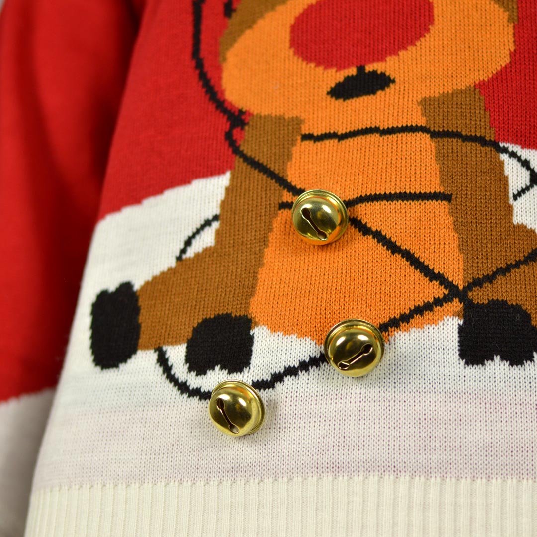Camisola de Natal para Homem Vermelha Jingle Bells Suck detalhe