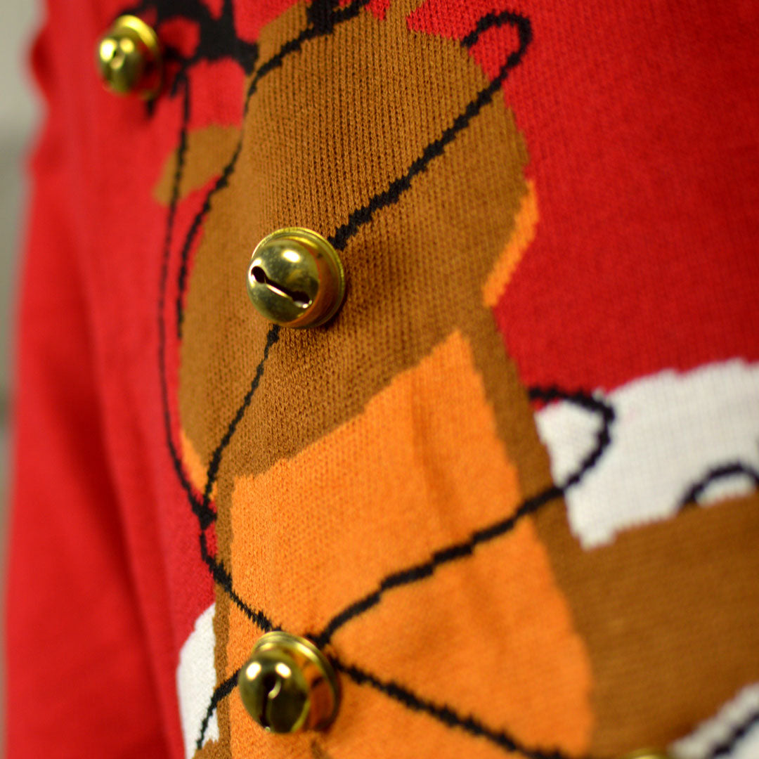 Camisola de Natal para Homem Vermelha detalhe Jingle Bells Suck
