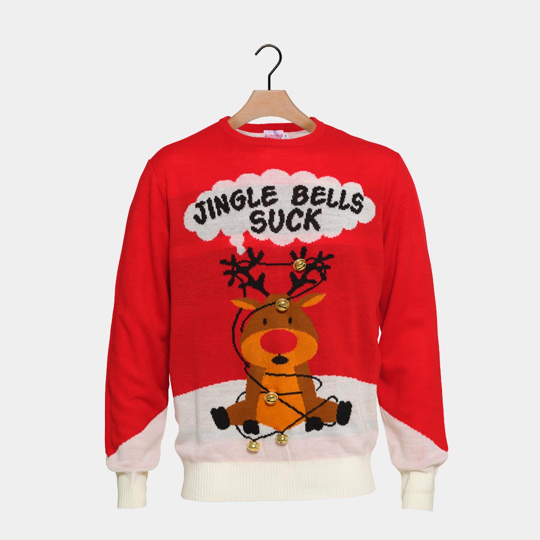 Camisola de Natal Homem Vermelha Jingle Bells Suck