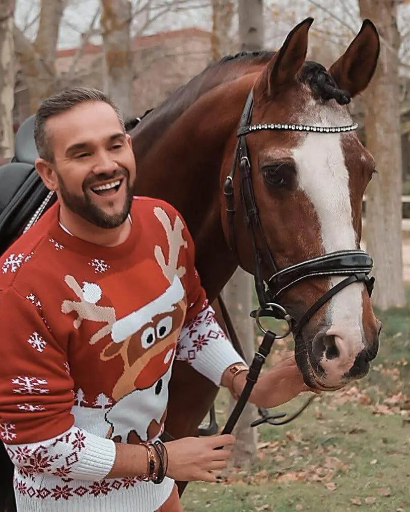 Camisola de Natal Homen e Cavalo