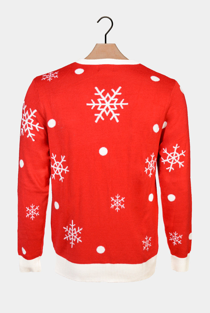 Camisola de Natal Luzes LED familia Rena Brilhante