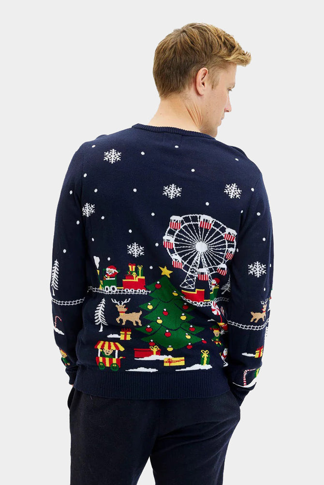 Homem Camisola de Natal Luzes LED Feira de Natal