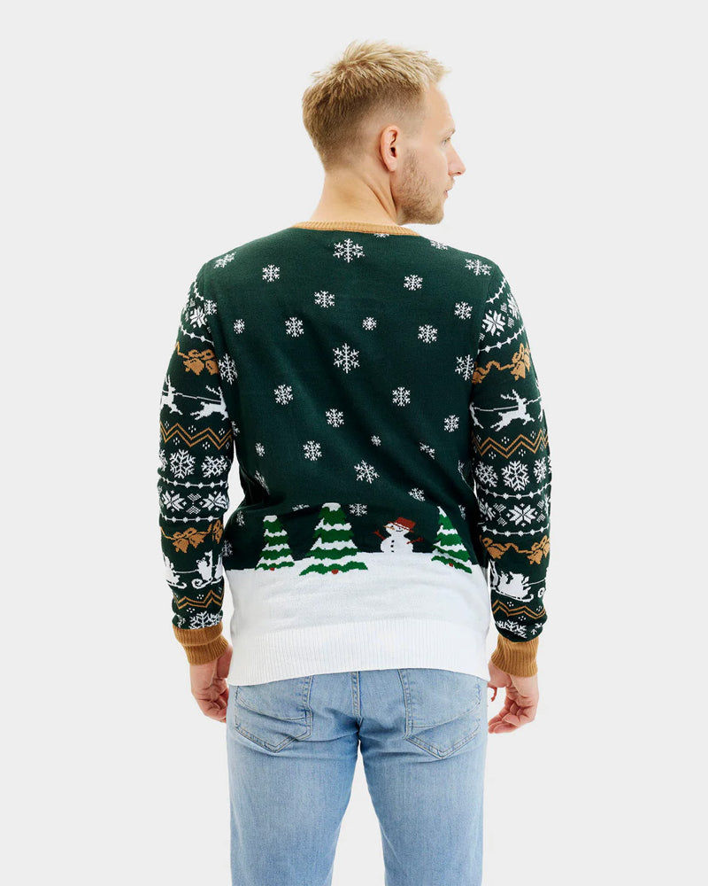 Homem Camisola de Natal com Luzes LED para Santa is Coming to Town