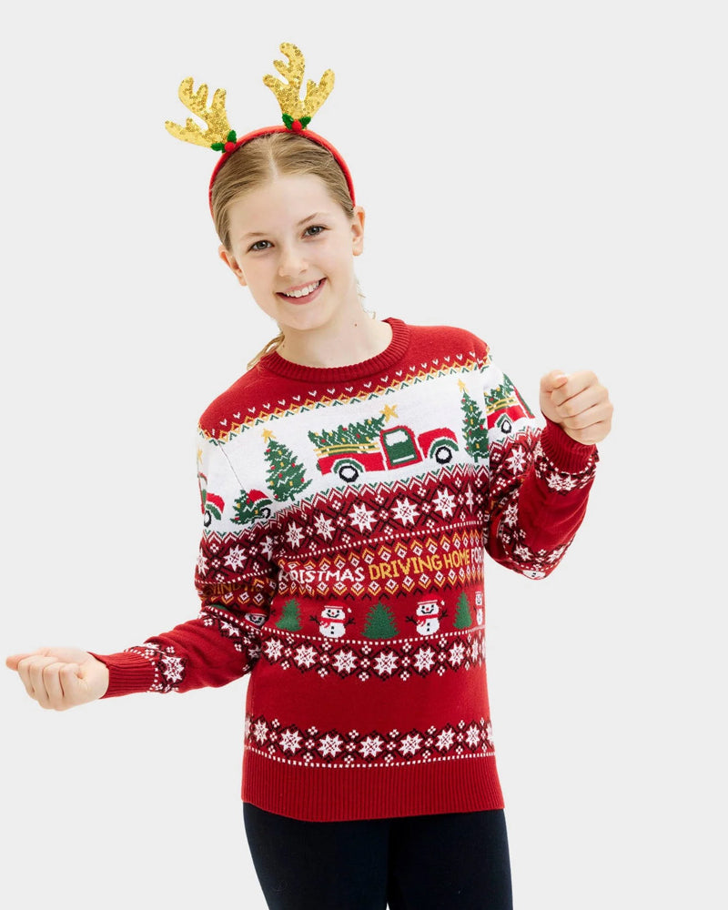 Camisola de Natal para Menina Driving Home