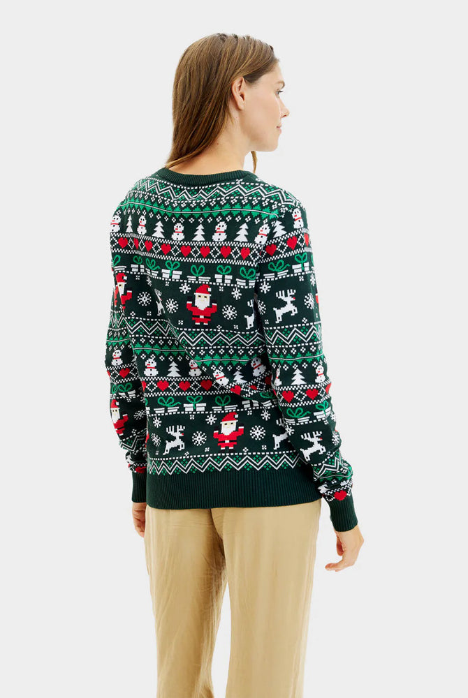 Camisola de Natal para Mulher Verde Algodão Orgânico Jolly Christmas