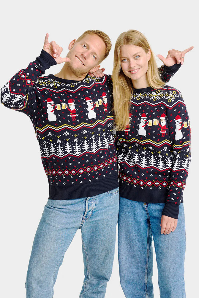 Camisola de Natal para Mulher Cheers Santa Homem