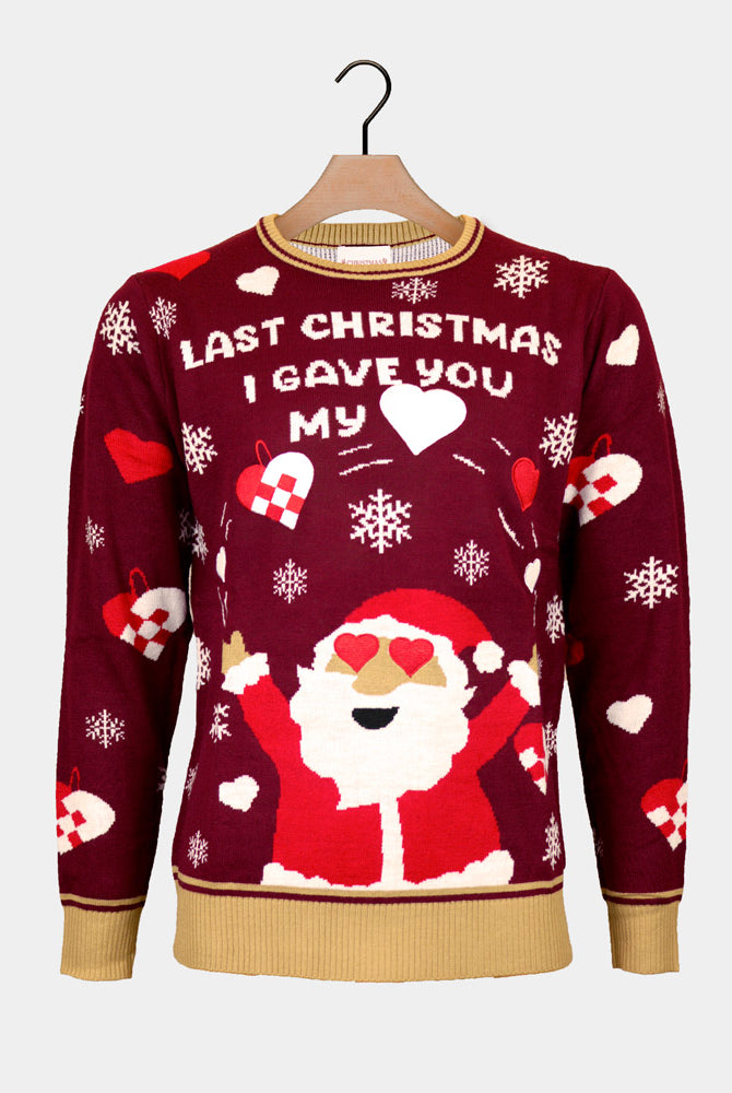 Camisola de Natal Mulher Christmas I gave you my Heart Last