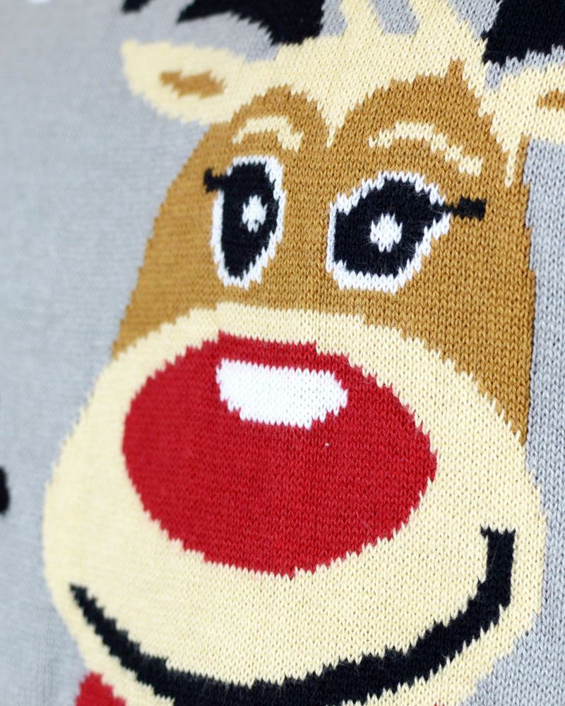 Camisola de Natal para Mulher Cinza Renas Cute