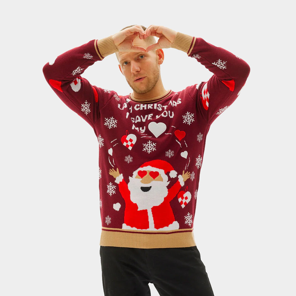 Camisola de Natal Mulher Last Homem Christmas I gave you my Heart