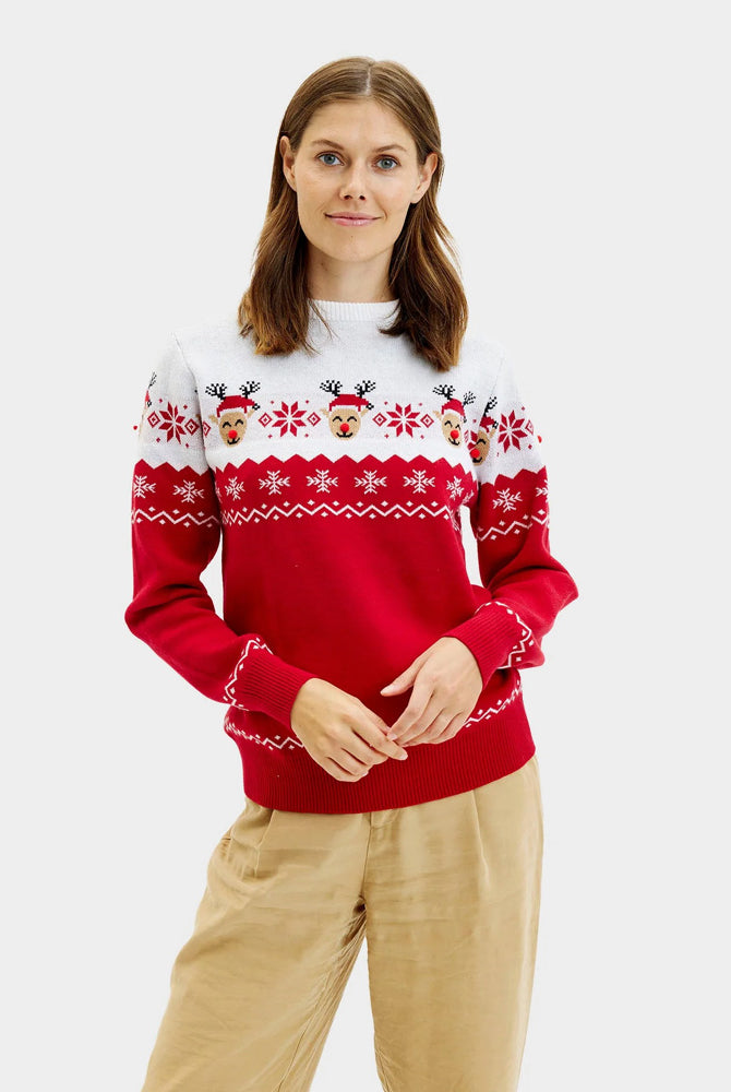 Camisola de Natal para Mulher com Rena Adorável
