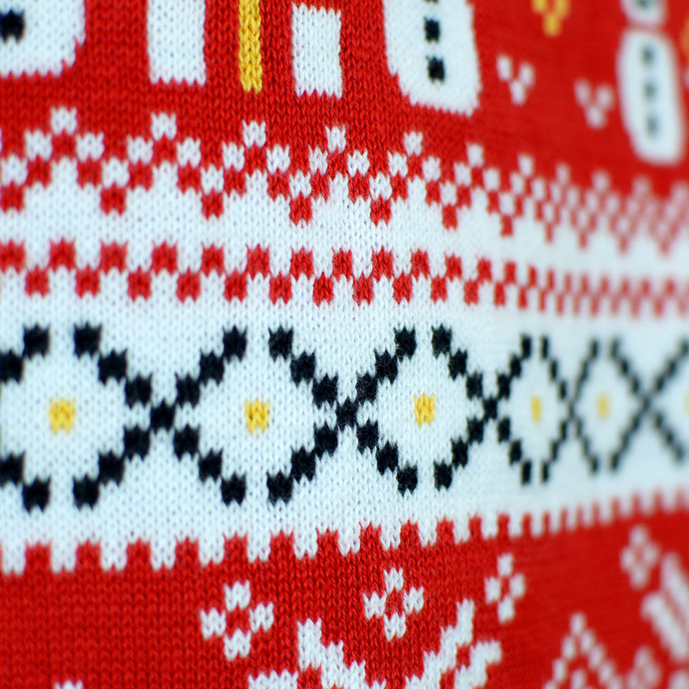 Camisola de Natal Mulher Árvores Vermelha Bonecos Algodão Orgânico