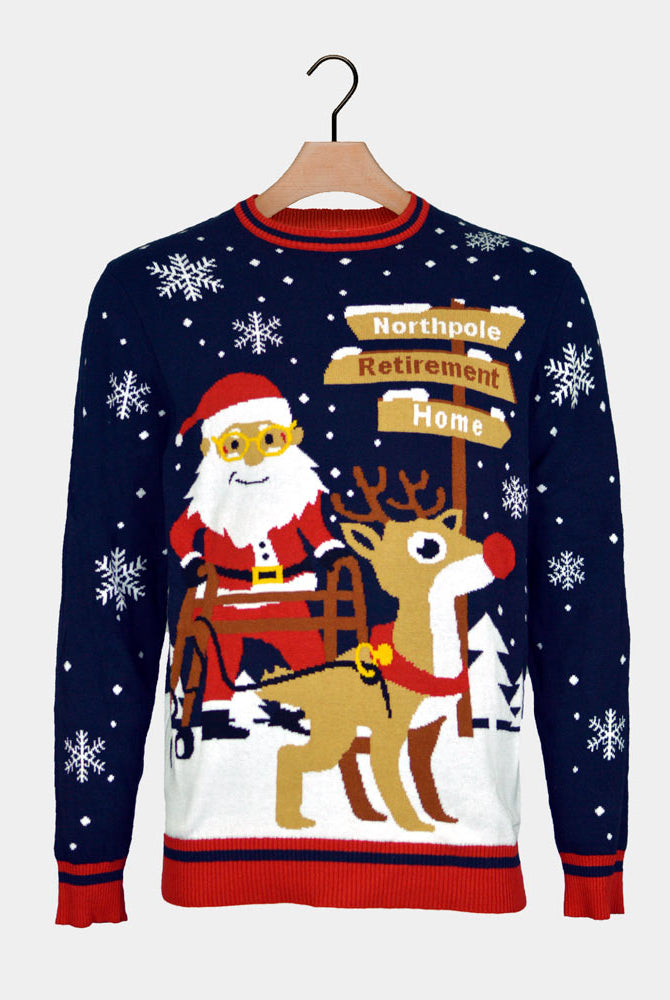 Camisola de Natal Pai Natal com Andarilho a caminho da Reforma