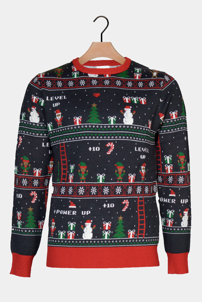 Camisola de Natal Família Vintage Gaming