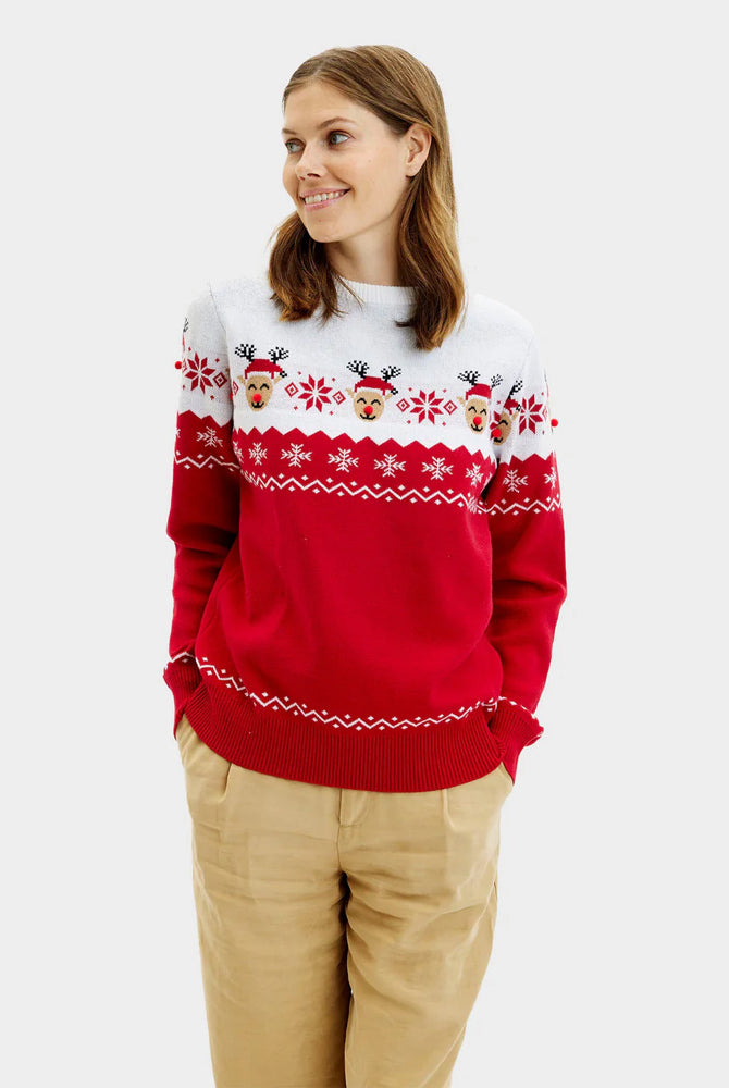 Camisola de Natal Mulher com Rena Adorável