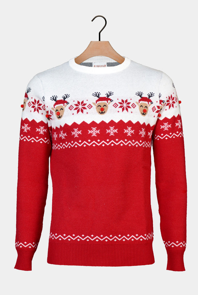 Camisola de Natal Família com Rena Adorável