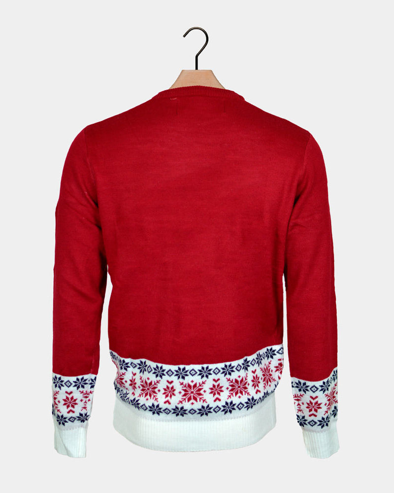 Camisola de Natal Casal Rena e Pai Natal Sorridentes