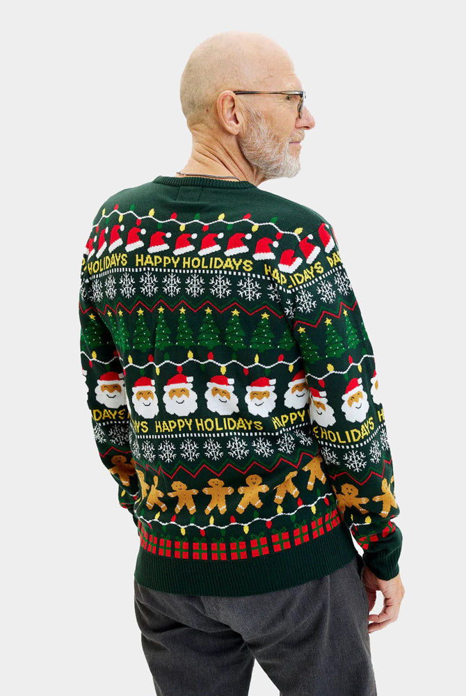Happy Holidays Camisola de Natal para Homem Verde