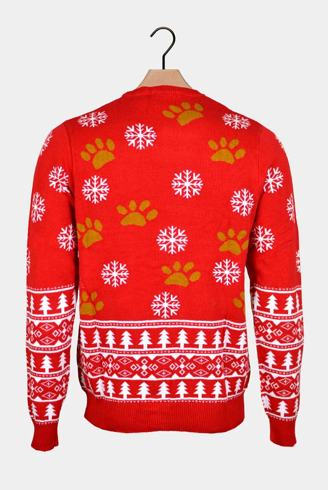Cachorrinho Camisola de Natal Casal Vermelha