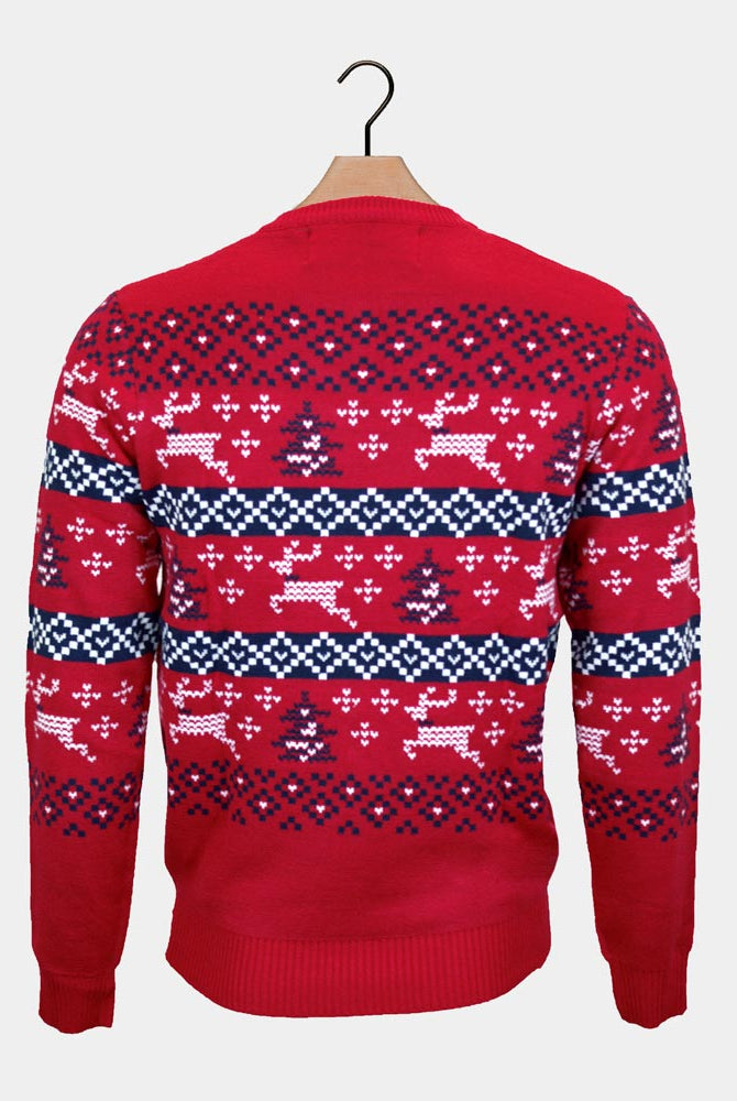 Camisola de Natal Vermelha para Família Canadá costas
