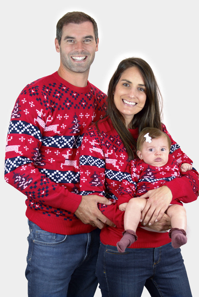 Camisola de Natal Vermelha para Família Canadá