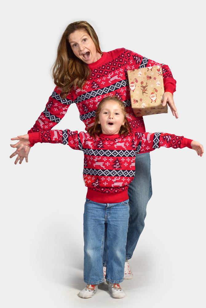 Camisola de Natal Vermelha para Família Canadá